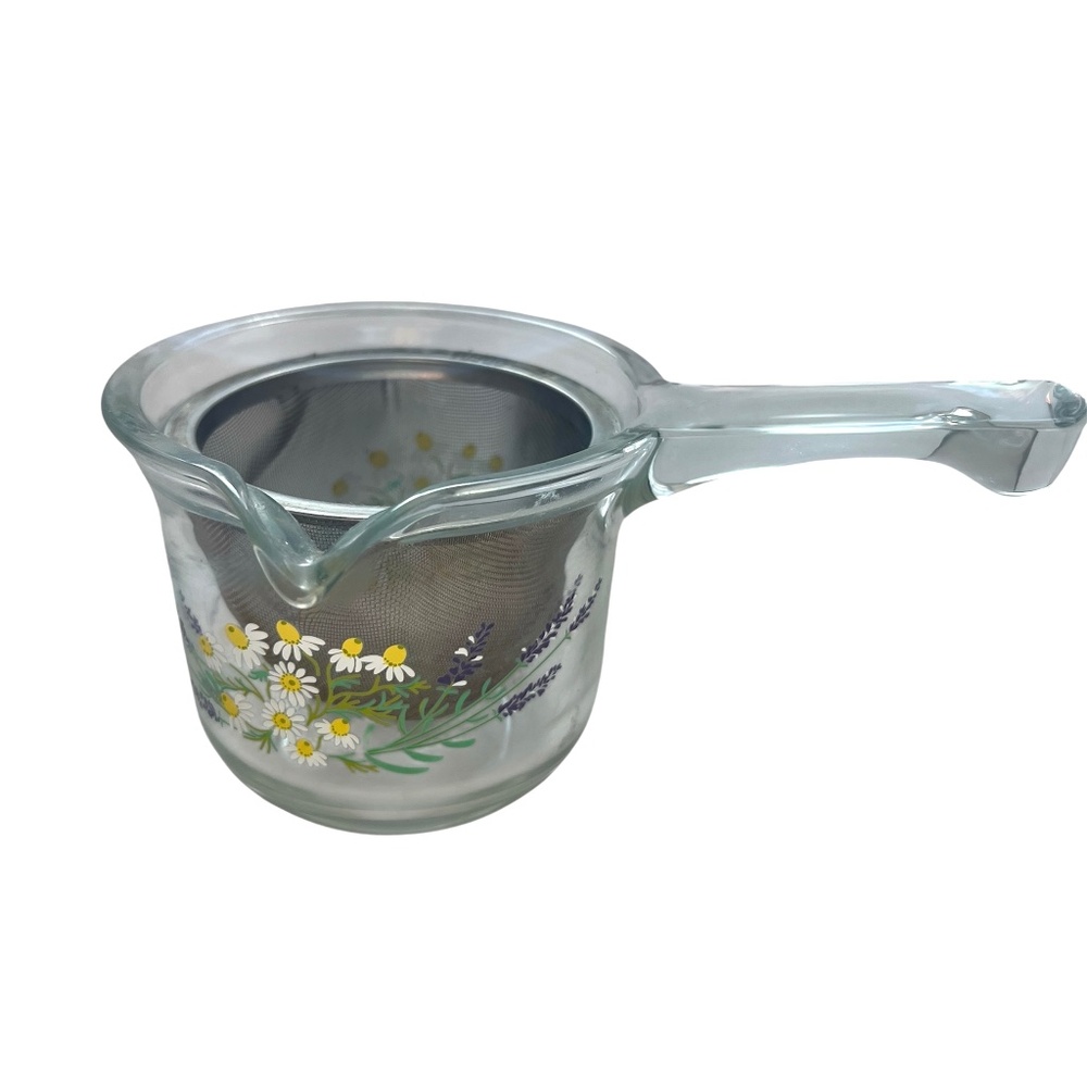 Hario Tea Infuser Clear Glass w. Camomile  & Lavender Flowers Handle with Spout